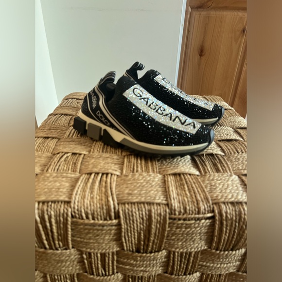 Dolce & Gabbana - Women's Sorrento Crystal Slip On Sneakers - Size 39.5 - Picture 3 of 8